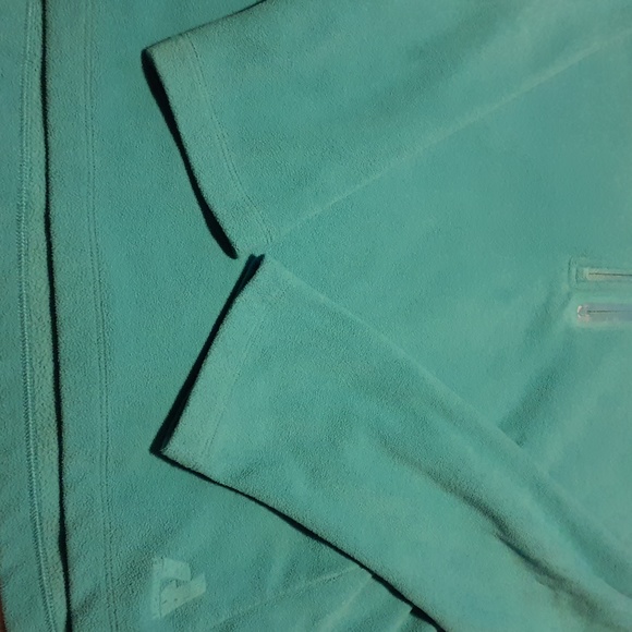 Eddie Bauer Ascent light Turquoise 1/4 zip Fleece Pullover with front pocket - Picture 4 of 4